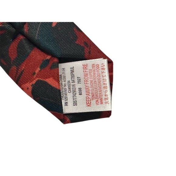 Topman Red & Black Marble Print Skinny Tie Formal - Picture 2 of 3